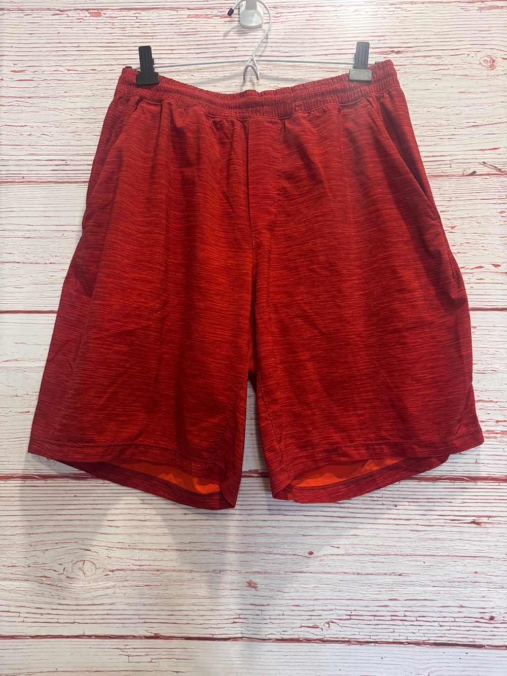 Lululemon Pace Breaker Short 9" in Heather Allover Solar Orange Magma Sz M